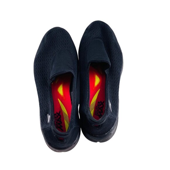 Skechers Goga Max Black Slip-On Walking Shoes Size 7 Mesh Comfort - Picture 5 of 5